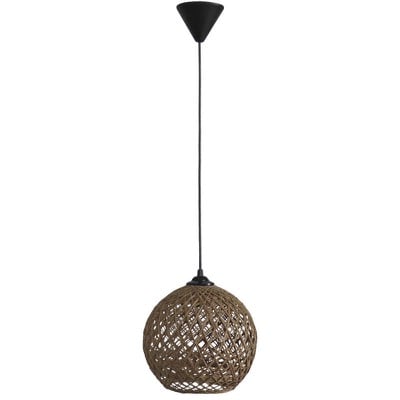 Pendant Light 1 Light Ball With Rope In Natural Co