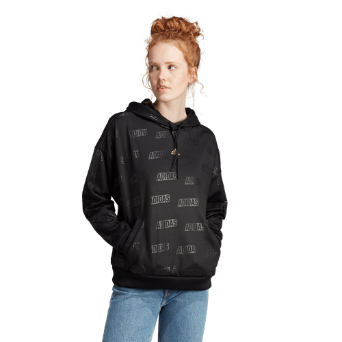 adidas women embossed monogram fleece hoodie (IM25