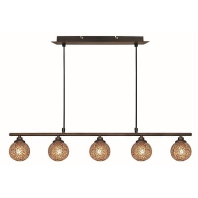 Pendant Light 5/L Bar Sissy Gold With Brown G9