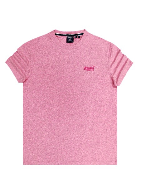 Superdry mid pink grit vintage logo embroidered tee - 5 xe
