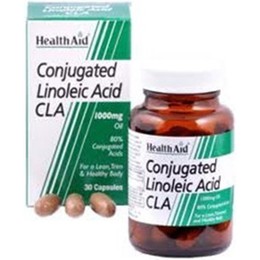 Health Aid CLA Conjugated Linoleic Acid 30caps. Το Συζευγμένο Λινολεϊκό Οξύ βοηθά στην καύση των λιπών και τη γράμμωση των μυών, ιδιαίτερα όταν συνδυάζεται με ισορροπημένη δίαιτα και γυμναστική.
