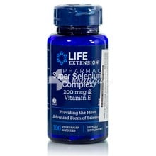 Life Extension Super SELENIUM Complex 200mcg & Vitamin E - Θυρεοειδής Αδένας, 100caps