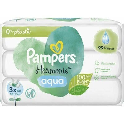Pampers Wipes Harmonie Aqua 2+1 Δώρο 144τμχ