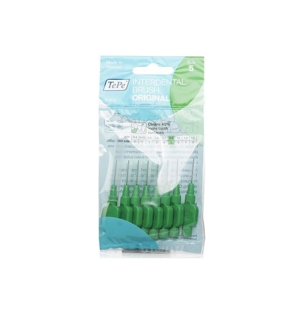 Tepe No.5 Μεσοδόντια Βουρτσάκια 0.8 mm (Πράσινο) 8 τμχ