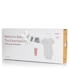 Korres Σετ Baby Welcome The Essentials Kit - Κορμάκι & Καλτσάκια & Σκουφάκι & Κρέμα Αλλαγής Πάνας (100% Οργανικό Βαμβάκι), 4τμχ.