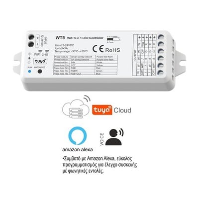 WiFi To RF Controller 5x3A 12/24Vdc