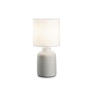 Table Lamp With Fabric Shade E14 White Kali 245393