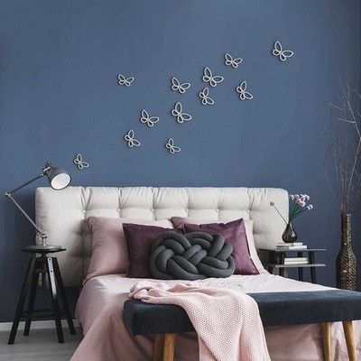 Children'S Wall Stickers White Metal Butterflies 3