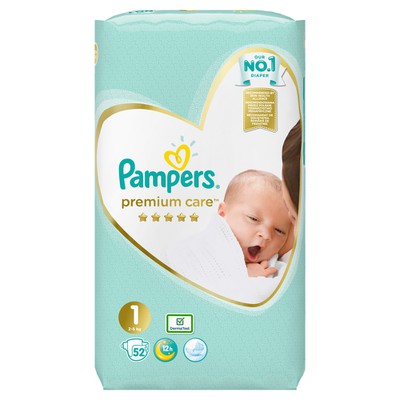 Pampers Premium Care Jumbo Pack No 1 (2-5Kg) 52τμχ