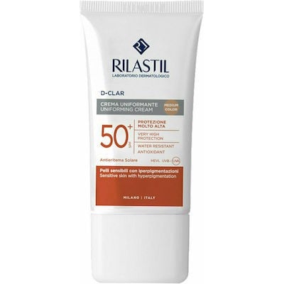 RILASTIL D-Clar Uniforming Cream SPF50+ Αντηλιακή Κρέμα Με Χρώμα Medium, 40ml