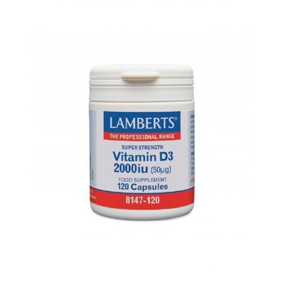 LAMBERTS Vitamin D3 2000iu  Συμπλήρωμα Διατροφής για την Υγεία Οστών, Δοντιών και Ανοσοποιητικού, 120 Κάψουλες