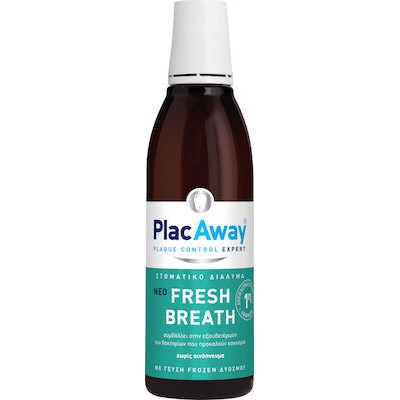PLAC AWAY Fresh Breath Στοματικό Διάλυμα Κατά Της Κακοσμίας Με Γεύση Frozen Δυόσμου 250ml 