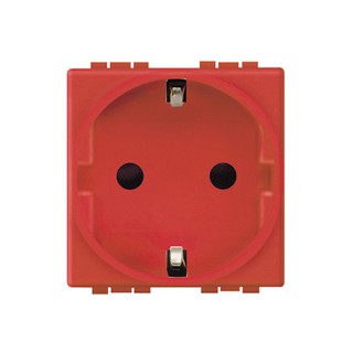 Livinglight Schuko Socket 2P+T Red L4141R