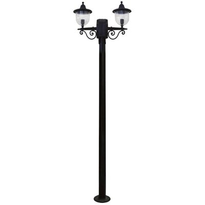 Column Light Metal Mast With 2-Lights Plastic Head