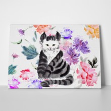 Cat portrait floral 147288281 a