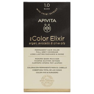 APIVITA Βαφή μαλλιών color elixir Ν1.0 μαύρο