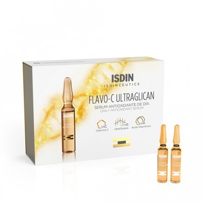 ISDIN Flavo-C Ultraglican Daily Antioxidant Serum Ένας Προηγμένος Συνδυασμός Αντιοξειδωτικών & Ενυδατικών Παραγόντων 2ml x10 Αμπούλες