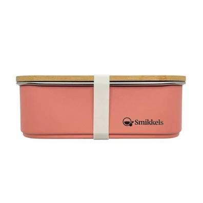 Lunchbox με Καπάκι από Bamboo 900ml ροζ