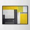 Grey and yelow abstract painting black