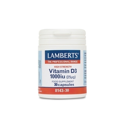 Lamberts Vitamin D3 1000iu (25μg) Συμπλήρωμα Διατροφής 30 Κάψουλες