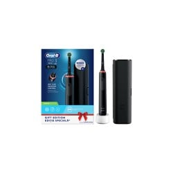 Oral B Pro 3500 Cross Action Black Edition Electric Toothbrush With Pressure Sensor & Travel Case 1 piece