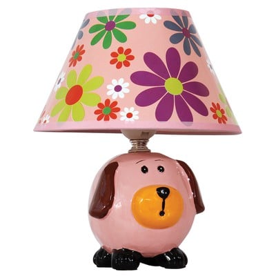 Kids Table Lamp Dog Pink Ε14