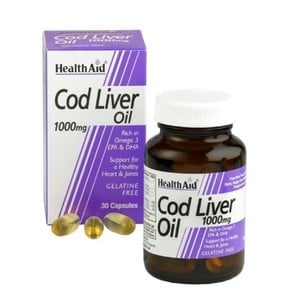 Health Aid Cod Liver Oil Μουρουνέλαιο 1000mg με Βι