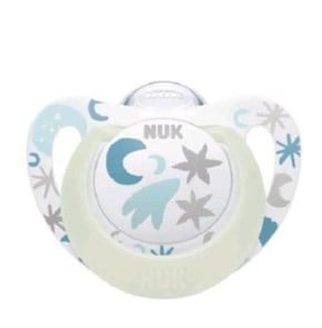 Nuk Star Night Silicone Soother 6-18, 1pc (Various