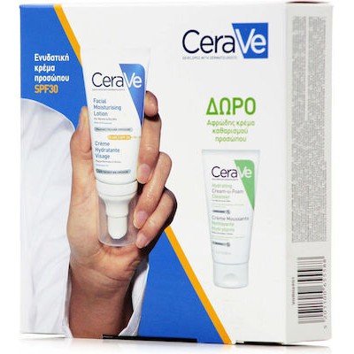 CERAVE Facial Moisturising Lotion SPF30 - Ενυδατική Προσώπου Με Αντηλιακή Προστασία, 52ml & ΔΩΡΟ Hydrating Cream-to-Foam Cleanser for Normal to Dry Skin - Καθαρισμός & Ντεμακιγιάζ 50ml