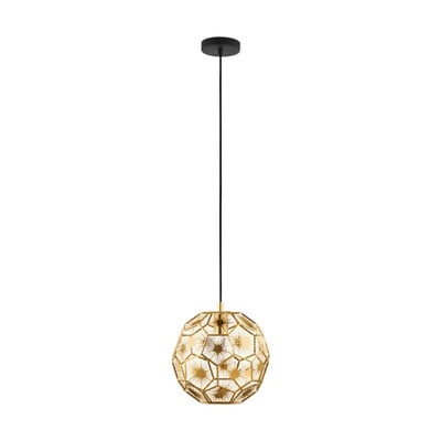 Pendant Light Skoura Black/Brass 1Xe27 Ø30