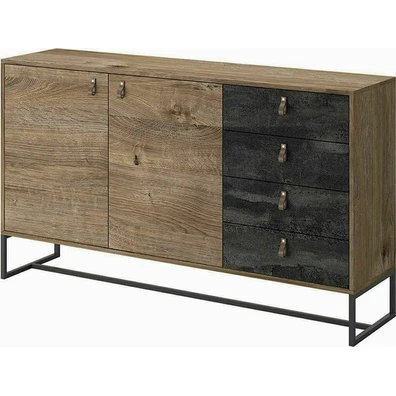 Μπουφές Home Furniture Dark από Ξύλο & Μέταλλο με 