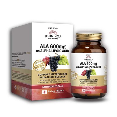 JOHN NOA Ala 600mgs As Alpha Lipoic Acid Συμπλήρωμα Διατροφής Με Αντιοξειδωτική & Αντιγηραντική Δράση 60 Κάψουλες