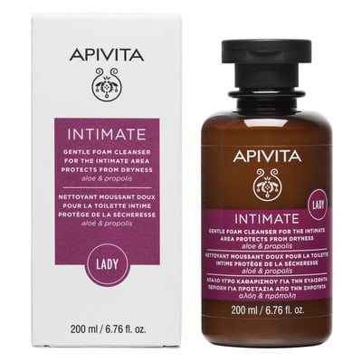 APIVITA Intimate Lady- Απαλό Υγρό Καθαρισμού για την Ευαίσθητη Περιοχή για Προστασία από την Ξηρότητα με Αλόη & Πρόπολη 200ml