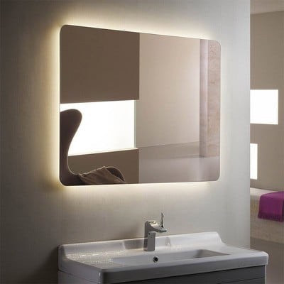 Καθρέπτης μπάνιου με στρογγυλεμένες γωνίες 90x75 /