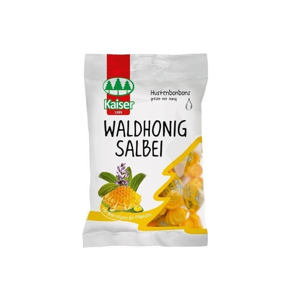 Kaiser Waldhonig Salbei Καραμέλες για τον Ερεθισμένο Λαιμό & το Βήχα με Φασκόμηλο & Μέλι, 75gr