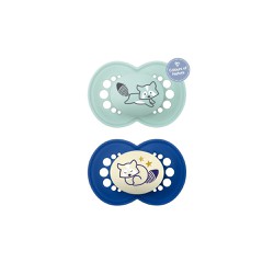 Mam Day & Night Silicone Pacifier 6-16 Months Turquoise-Blue 2 pieces