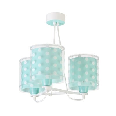 Childrens Triple Pendant Light Dots Green