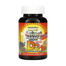 Natures Plus Animal Parade Vitamin D3 - Ανοσοποιητικό, 90 chew. tabs