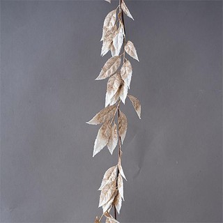 Κλαδί Με Σαμπανί-Λευκά Φύλλα,Με Glitter 180cm 600-