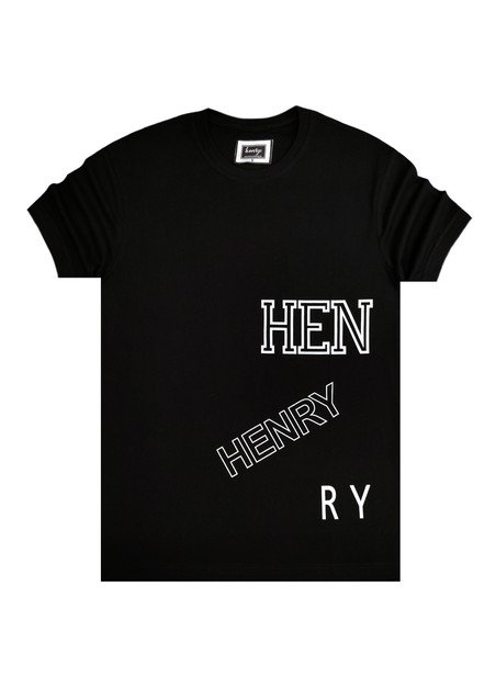HENRY CLOTHING BLACK LEFT LOGO T-SHIRT