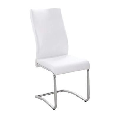 Σετ Καρέκλες 4 τμχ Μέταλλο Χρώμιο/ PVC Cream 46x52