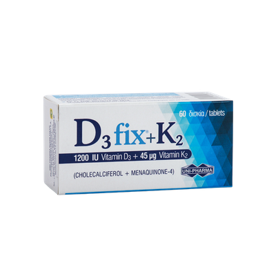 Uni-Pharma D3 Fix 1200iu + K2 45mg 60Tabs