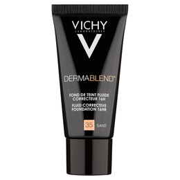 Vichy Dermablend Fluide SPF35, No. 35 Sand, 30ml Διορθωτικό make-up υψηλής κάλυψης, με λεπτόρρευστη υφή & ματ αποτέλεσμα. Ιδανικό για ελαφριές έως μέτριες ατέλειες