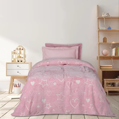 Das Kids Κουβερτα Fleece 160χ220 4898 Fuschia, Whi