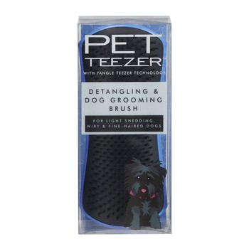 PET TEEZER DETANGLING & DOG GROOMING BRUSH BLUE/GR