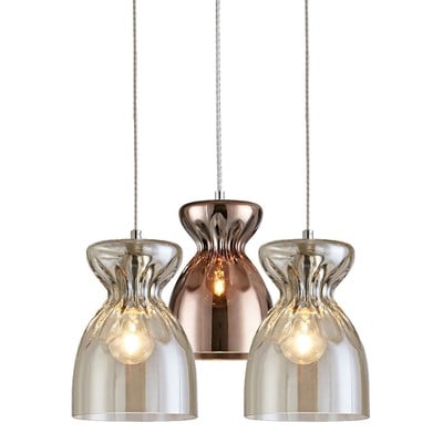 Pendant Light Se4314-03 Domenico Congac-Copper Gla