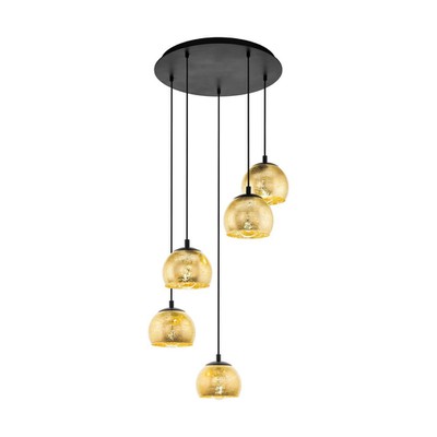 Pendant Light Albaraccin Black With Gold Transpare