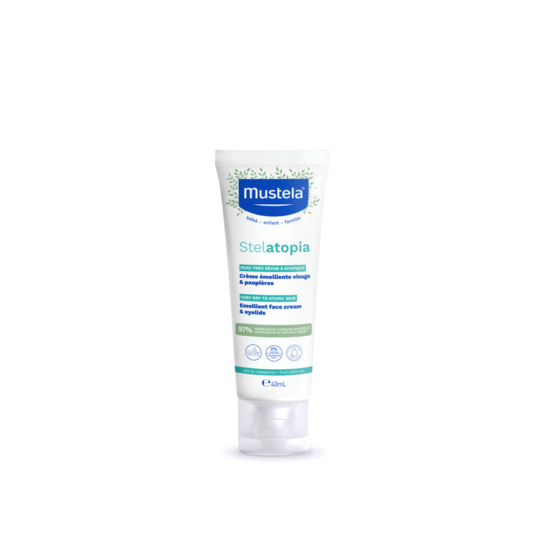 Stelatopia® Emollient Face Cream & Eyelids Mustela® -Μαλακτική Κρέμα Προσώπου κατάλληλη και για τις βλεφαρίδες