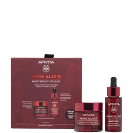 Apivita Promo Wine Elixir Night Beauty Routine Κρέμα Νύχτας Ανανέωσης & Lifting, 50ml & Λάδι Προσώπου για Αναδόμηση & Σύσφιξη, 30ml, 1σετ