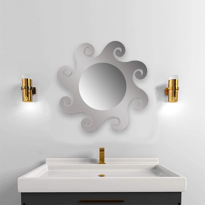 Καθρέπτης μπάνιου τοίχου σε σχήμα ήλιου ανοξείδωτο